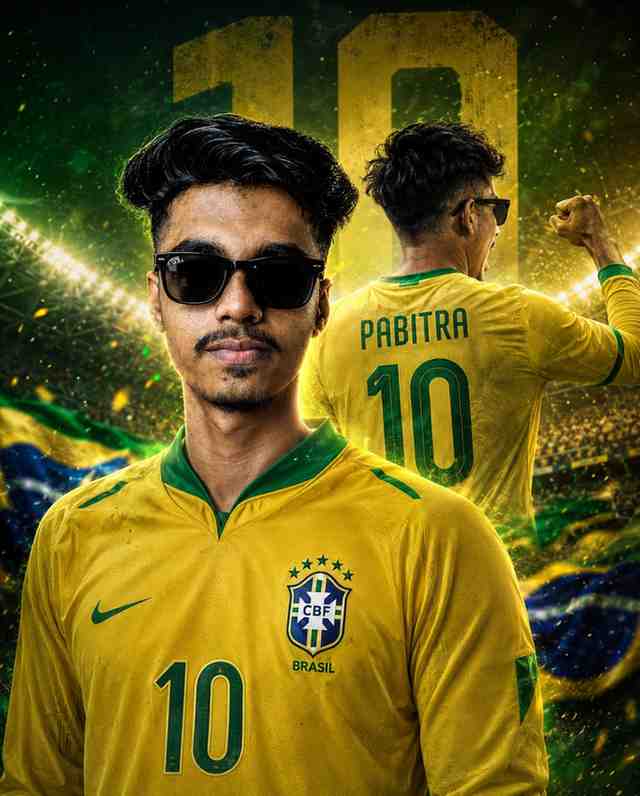 Brazil Football Jersey Ai Photo Editing