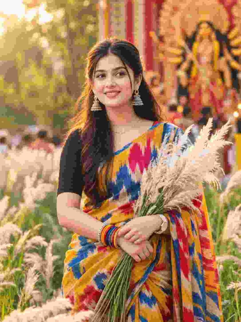 Durga Puja Girl Photo Editing Prompt